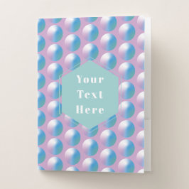 Vibrant gradient circles Geometric Modern Blue. ポケットフォルダー