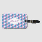 Vibrant gradient circles Geometric Modern Blue. ラゲッジタグ (正面横)