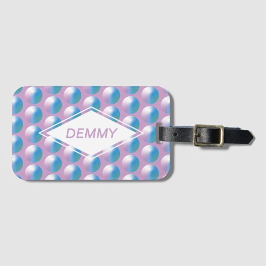 Vibrant gradient circles Geometric Modern Blue. ラゲッジタグ (正面横)