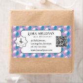 Vibrant gradient circles Geometric Modern Blue. ラベル (インサイチュ)