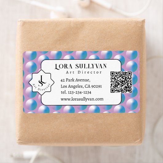 Vibrant gradient circles Geometric Modern Blue. ラベル (インサイチュ)