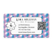 Vibrant gradient circles Geometric Modern Blue. ラベル (正面)