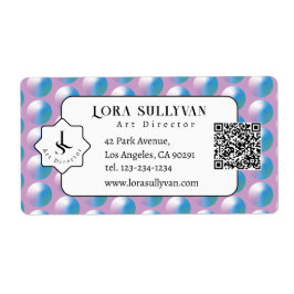 Vibrant gradient circles Geometric Modern Blue. ラベル