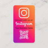Vibrant Gradient Instagram QR Code Social Media 名刺 (正面)