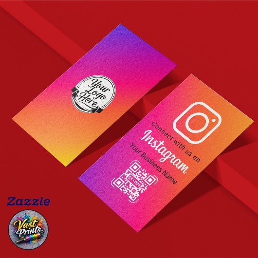 Vibrant Gradient Instagram QR Code Social Media 名刺