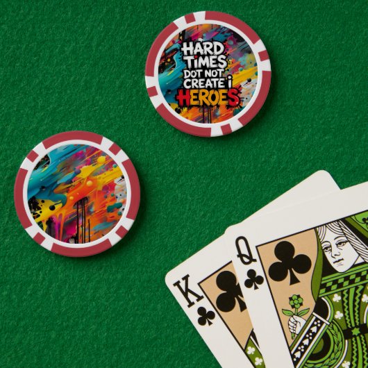 Vibrant Gradient Typographical Create Heroes  ポーカーチップ (ポーカーテーブル (ダブル))