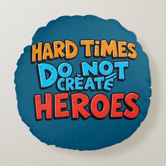 Vibrant Gradient Typographical Create Heroes ラウンドクッション (正面)