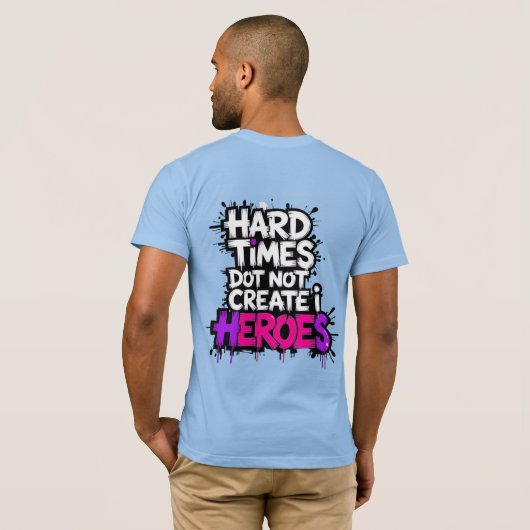 Vibrant Gradient Typographical Create Heroes  Tシャツ (裏面フル)