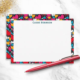 Vibrant Graffiti Hearts Colorful Personalized ノートカード