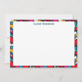 Vibrant Graffiti Hearts Colorful Personalized ノートカード (正面)