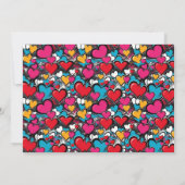 Vibrant Graffiti Hearts Colorful Personalized ノートカード (裏面)