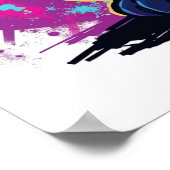 Vibrant Graffiti Street Art Cat ポスター (角)