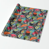 Vibrant Graffiti Sushi Wrapping Paper ラッピングペーパー (アンロールド)