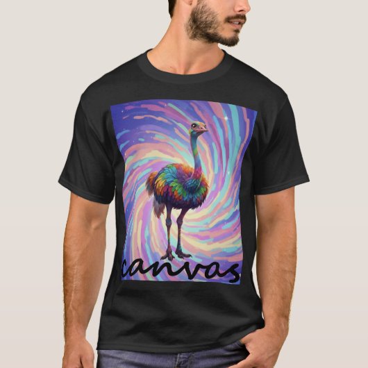 vibrant graphic t-shirt, Colorful Ostrich Design Tシャツ (正面)