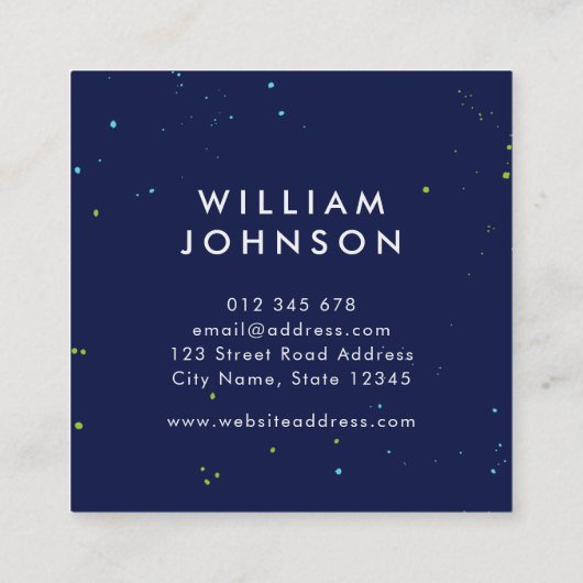 Vibrant Green and Blue Modern Bold Strokes スクエア名刺 (裏面)