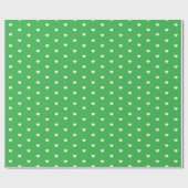 Vibrant Green and White Heart Pattern ラッピングペーパー (フラット)