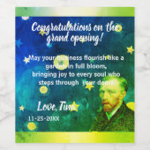Vibrant Green & Blue Editable VAN GOCH ワインラベル (シングルラベル)
