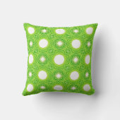 Vibrant Green Geometric Star & Circle Pattern Thro クッション (裏面)