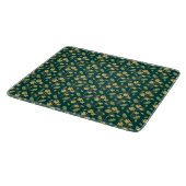 Vibrant Green Pattern with Yellow Flowers & Leaves カッティングボード (角)