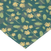 Vibrant Green Pattern with Yellow Flowers & Leaves テーブルクロス (アングル)