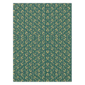 Vibrant Green Pattern with Yellow Flowers & Leaves テーブルクロス (正面)