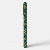 Vibrant Green Pattern with Yellow Flowers & Leaves Case-Mate iPhoneケース (裏面 / 左)