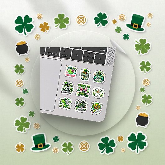 Vibrant Green St. Patrick’s Day Kids Pack シール