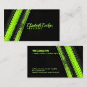 Vibrant Green Trails on Dark Canvas 名刺 (正面/裏面)