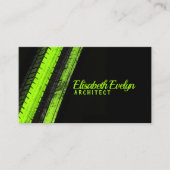 Vibrant Green Trails on Dark Canvas 名刺 (正面)