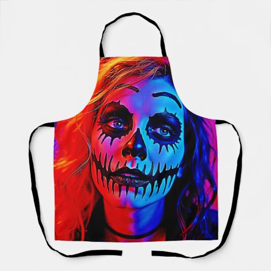Vibrant Halloween Makeup Art エプロン (正面)