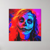 Vibrant Halloween Makeup Art キャンバスプリント (正面)