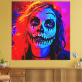 Vibrant Halloween Makeup Art キャンバスプリント (インサイチュ (リビング))