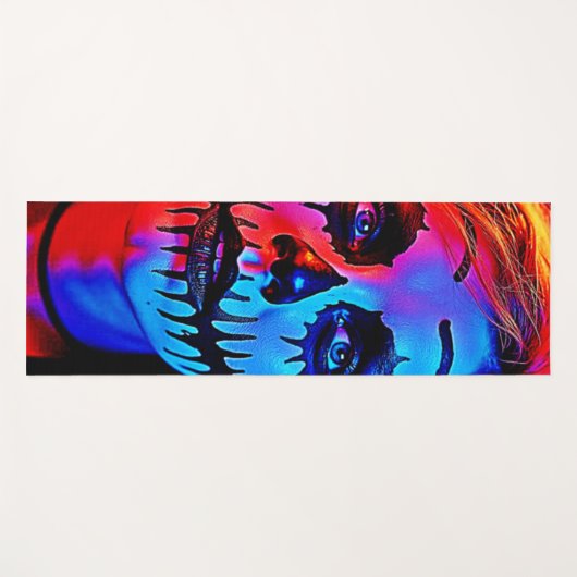 Vibrant Halloween Makeup Art ヨガマット (正面(横))
