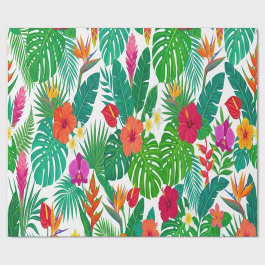 Vibrant Hawaiian Summer Gift Wrap ラッピングペーパー (フラット)