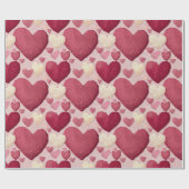 Vibrant Heart Pattern Wrapping Paper - Pink, Red,  ラッピングペーパー (フラット)