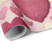 Vibrant Heart Pattern Wrapping Paper - Pink, Red,  ラッピングペーパー (ロールコーナー)