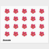 Vibrant Hibiscus Sticker Sheet for Party Planning  ラウンドシール (シート)