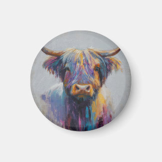 Vibrant Highland Coo Gift - Highland Cow Magnet マグネット