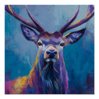 Vibrant Highland Stag Wall Art - Stag Poster ポスター