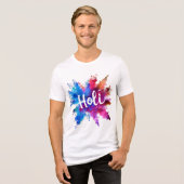 Vibrant Holi Splash Graphic Tee トライブレンドTシャツ (正面全面)