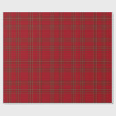 Vibrant Holiday Red and Gold Plaid ラッピングペーパー (フラット)