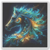 Vibrant Horse Head With Motion Effects シール (正面)