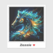 Vibrant Horse Head With Motion Effects シール (シート)