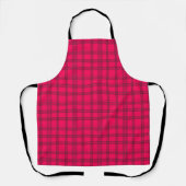  Vibrant Hot Pink and Black Plaid エプロン (正面)