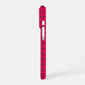  Vibrant Hot Pink and Black Plaid iPhoneケース (左側面)