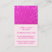 Vibrant Hot Pink Glitter Chic Jewelry Care 名刺 (裏面)
