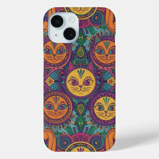 Vibrant Huichol Animal Spirit Phone Case Case-Mate iPhoneケース (裏面)