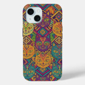 Vibrant Huichol Animal Spirit Phone Case Case-Mate iPhoneケース (裏面)