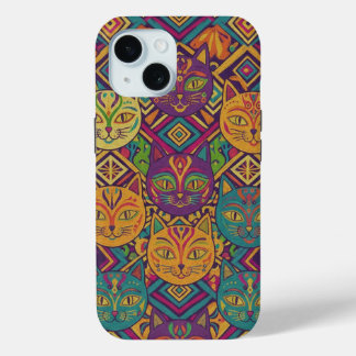 Vibrant Huichol Animal Spirit Phone Case iPhone 15ケース
