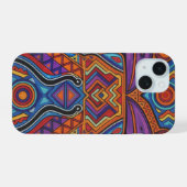 Vibrant Huichol Animal Spirit Phone Case iPhone 15ケース (裏面横)
